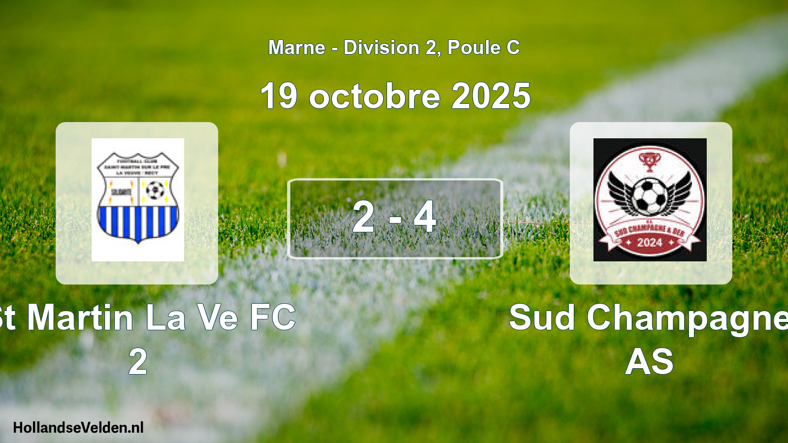 Match joué: St Martin La Ve FC 2 - Sud Champagne AS 2 - 4 (19 octobre 2025)