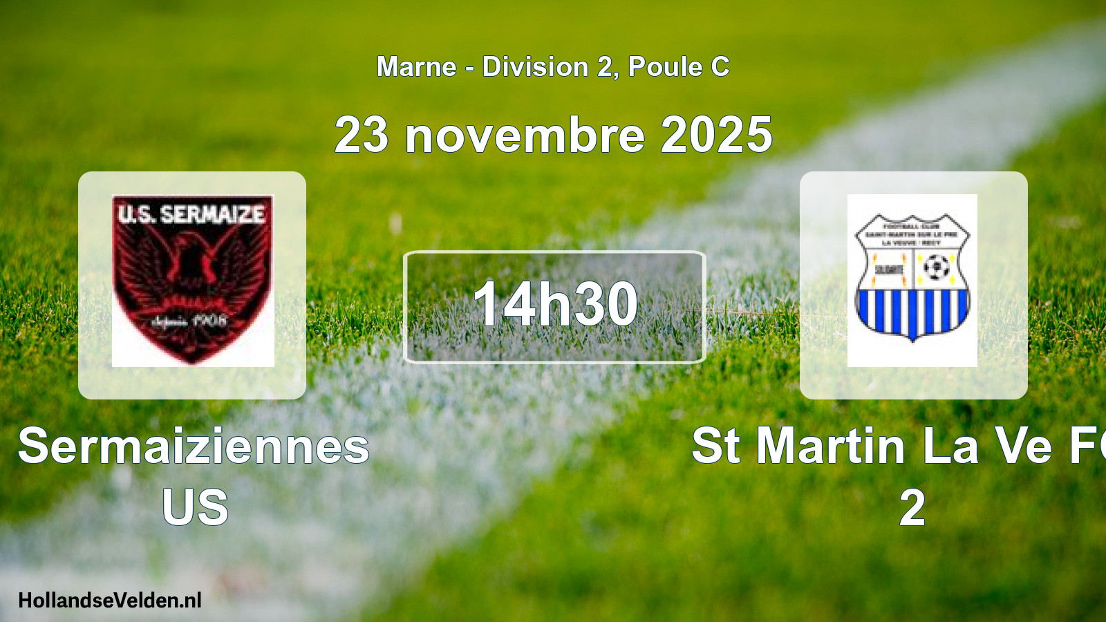 Match programmé: Sermaiziennes US - St Martin La Ve FC 2 (9 novembre 2025)