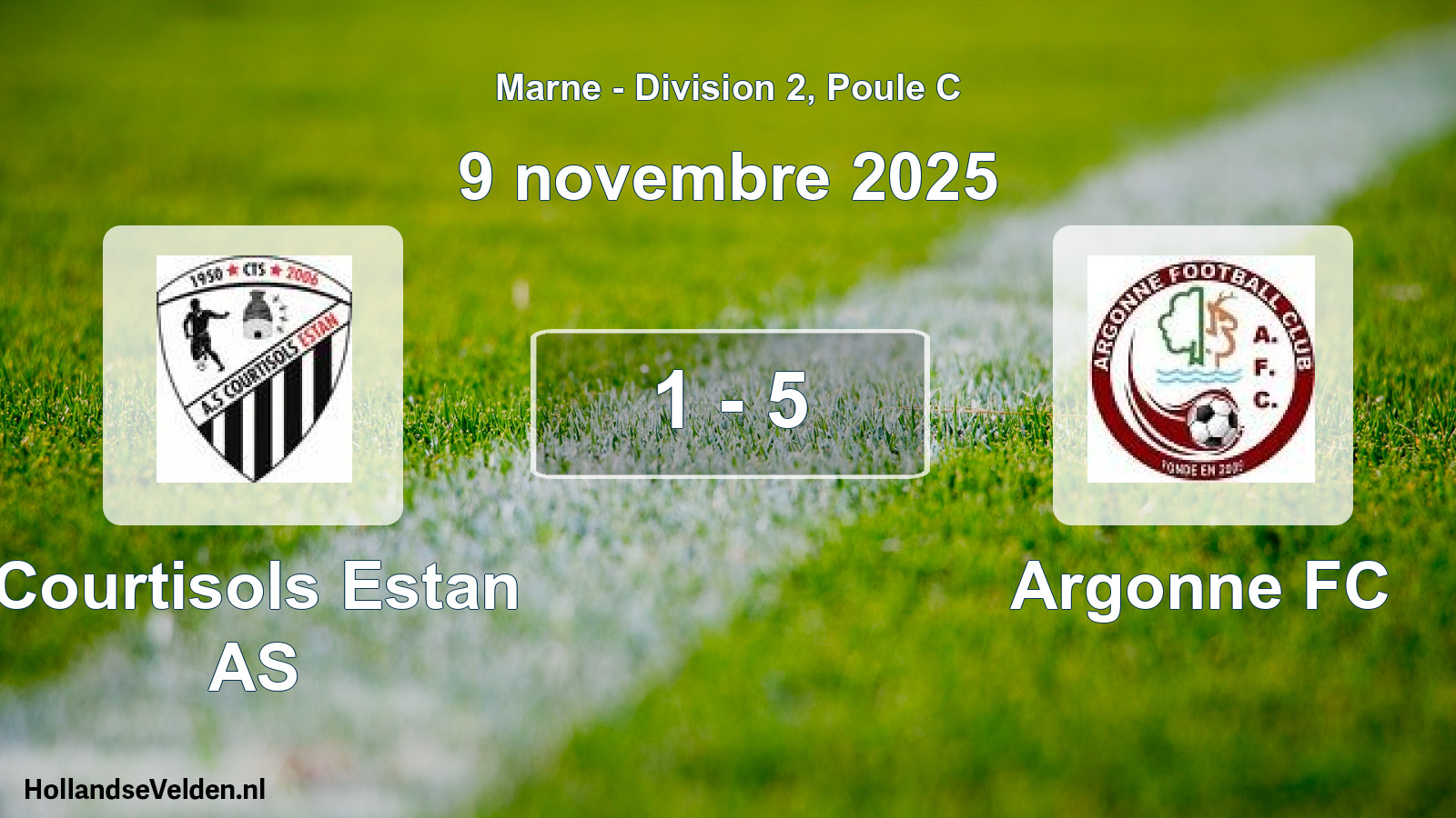 Gespeelde wedstrijd: Courtisols Estan AS - Argonne FC 1 - 5 (9 november 2025)