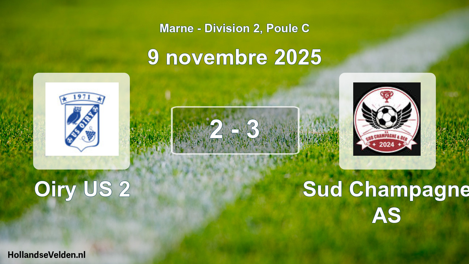 Gespeelde wedstrijd: Oiry US 2 - Sud Champagne AS 2 - 3 (9 november 2025)