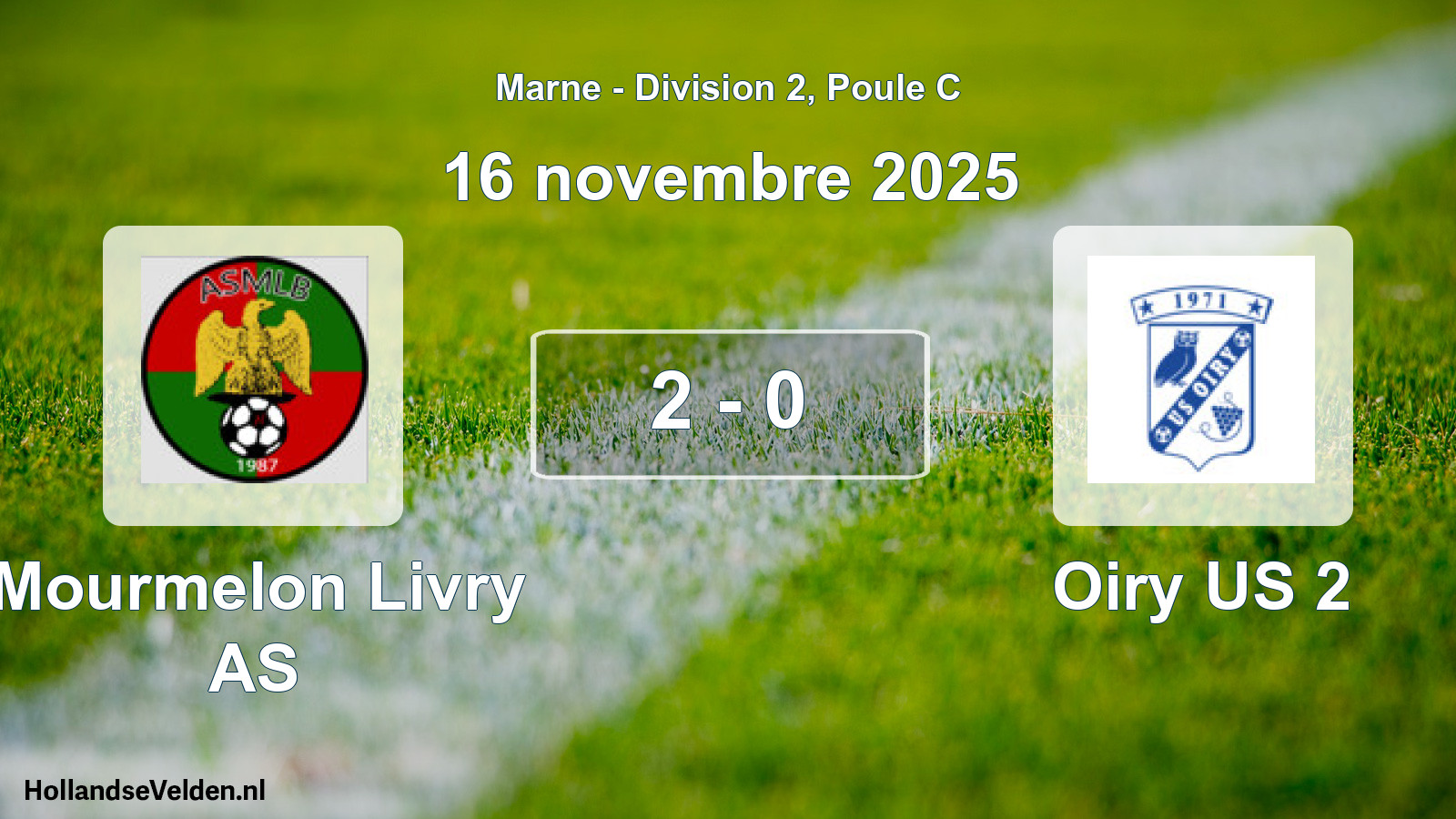 Gespeelde wedstrijd: Mourmelon Livry AS - Oiry US 2 2 - 0 (16 november 2025)