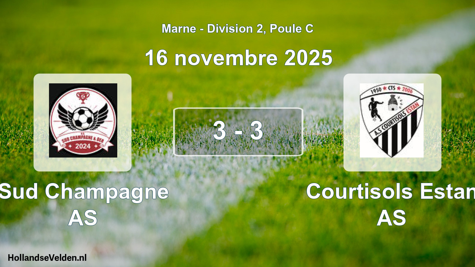 Gespeelde wedstrijd: Sud Champagne AS - Courtisols Estan AS 3 - 3 (16 november 2025)