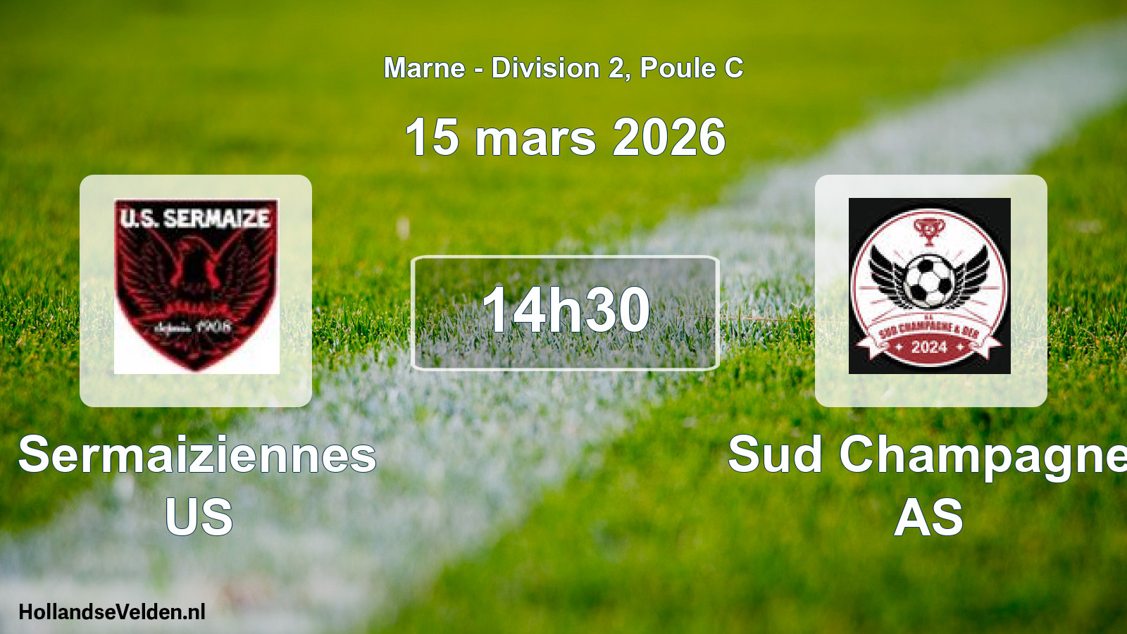 Match programmé: Sermaiziennes US - Sud Champagne AS (15 mars 2026)
