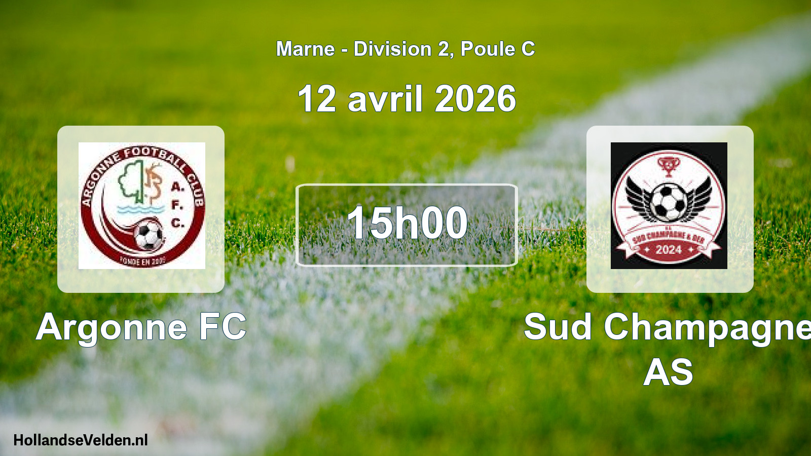 Match programmé: Argonne FC - Sud Champagne AS (12 avril 2026)