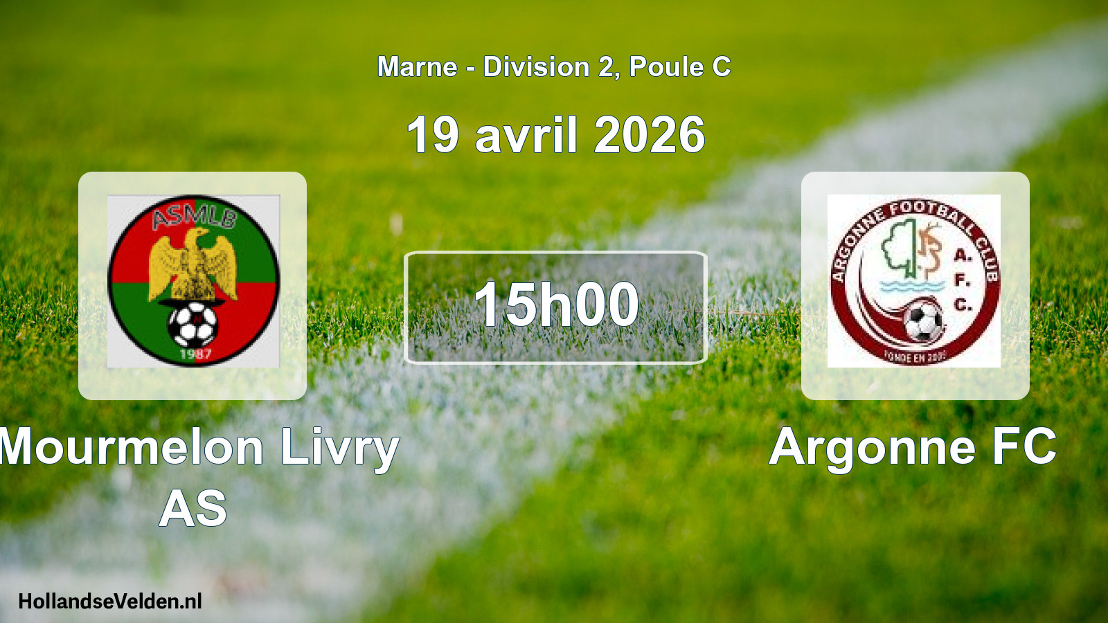 Match programmé: Mourmelon Livry AS - Argonne FC (19 avril 2026)