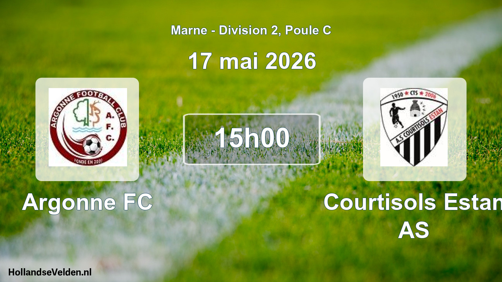 Match programmé: Argonne FC - Courtisols Estan AS (17 mai 2026)
