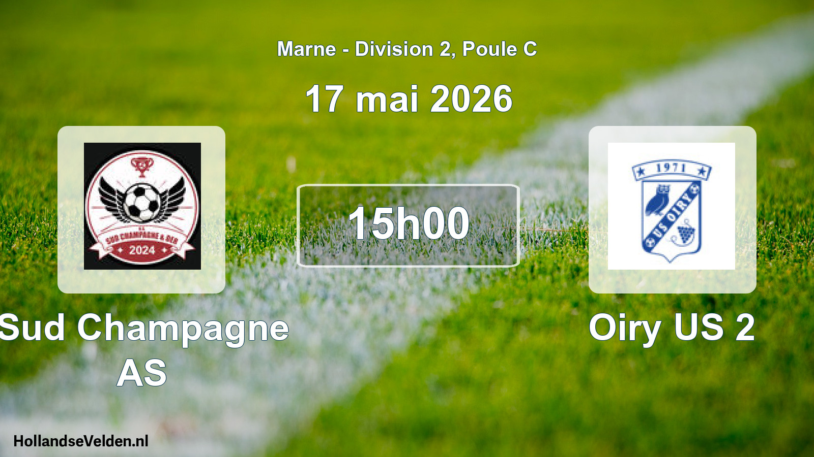 Match programmé: Sud Champagne AS - Oiry US 2 (17 mai 2026)
