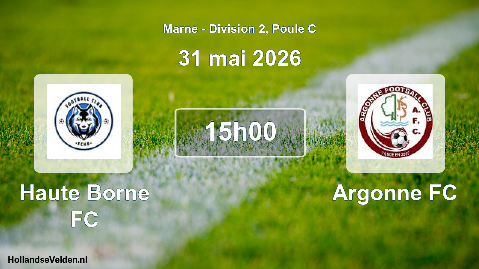 Geplande wedstrijd: Haute Borne FC - Argonne FC (31 mei 2026)