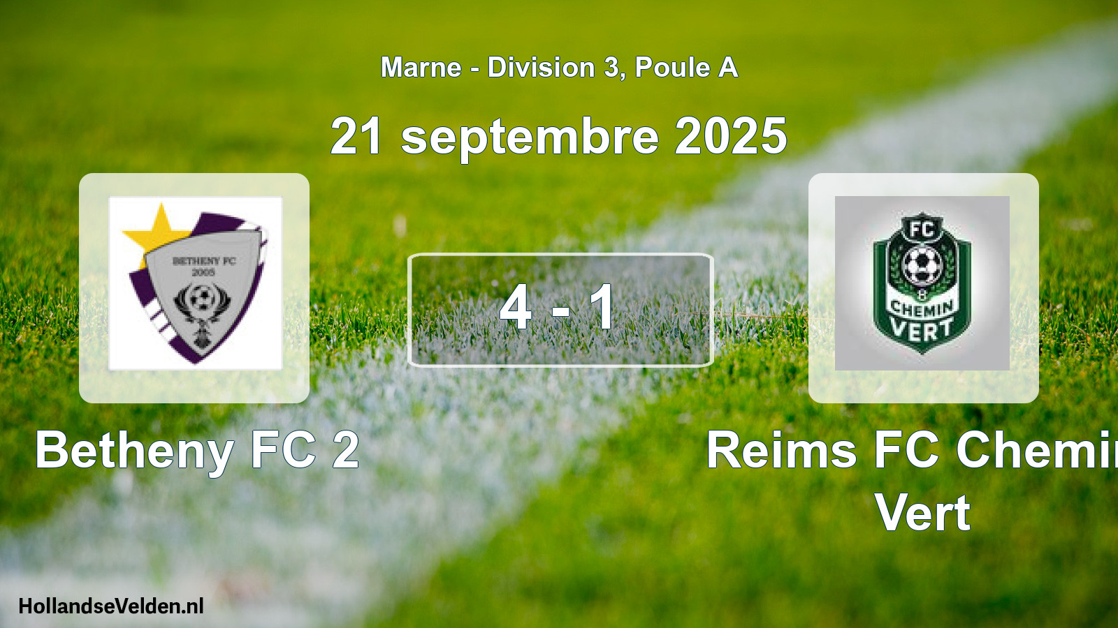 Match joué: Betheny FC 2 - Reims FC Chemin Vert 4 - 1 (21 septembre 2025)