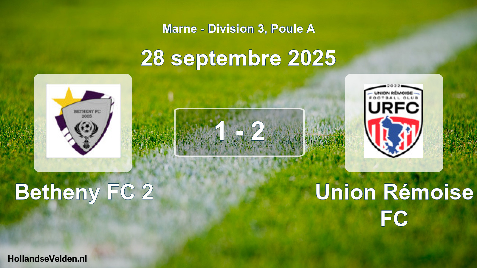 Match joué: Betheny FC 2 - Union Rémoise FC 1 - 2 (28 septembre 2025)