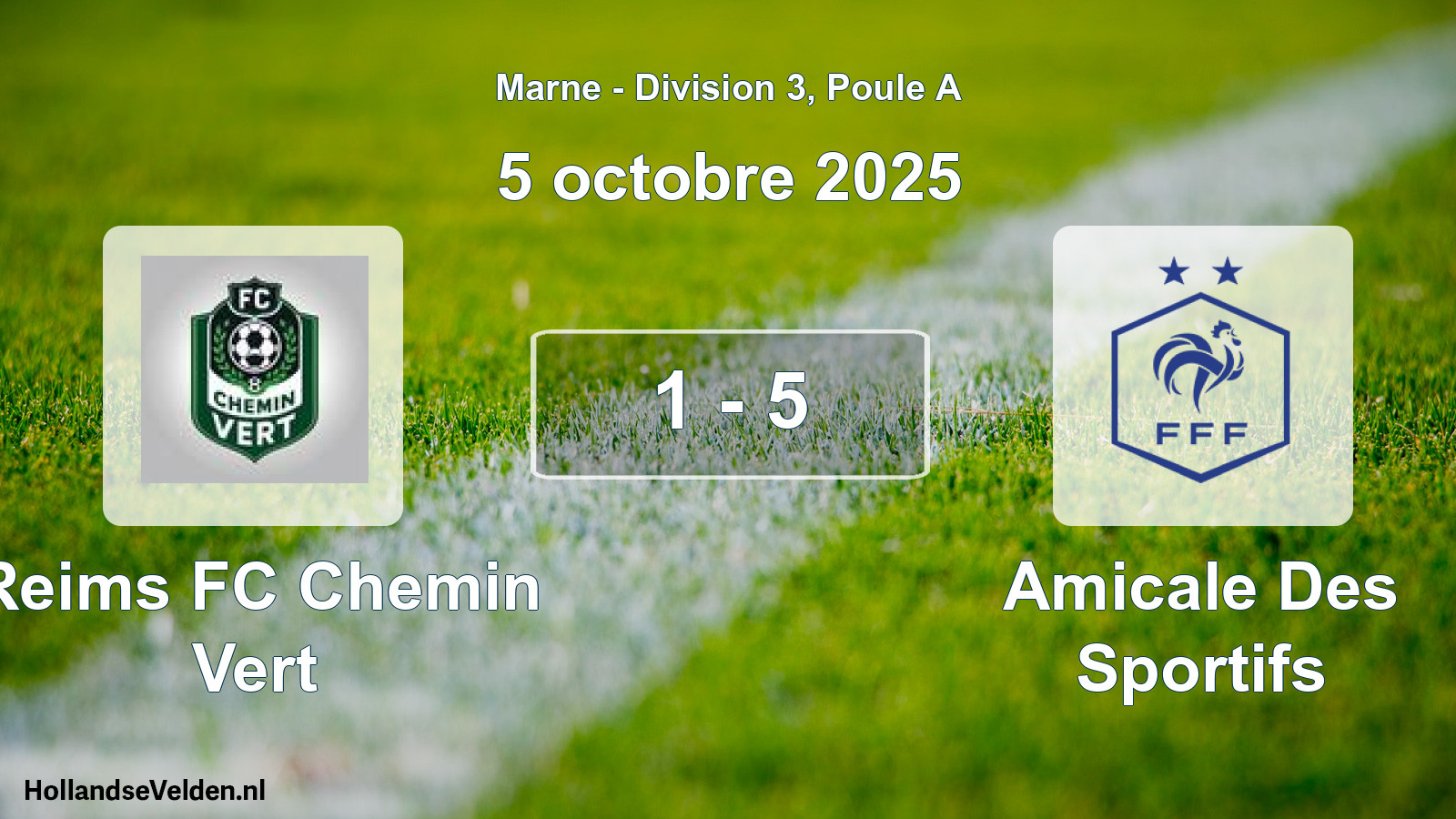 Match joué: Reims FC Chemin Vert - Amicale Des Sportifs 1 - 5 (5 octobre 2025)