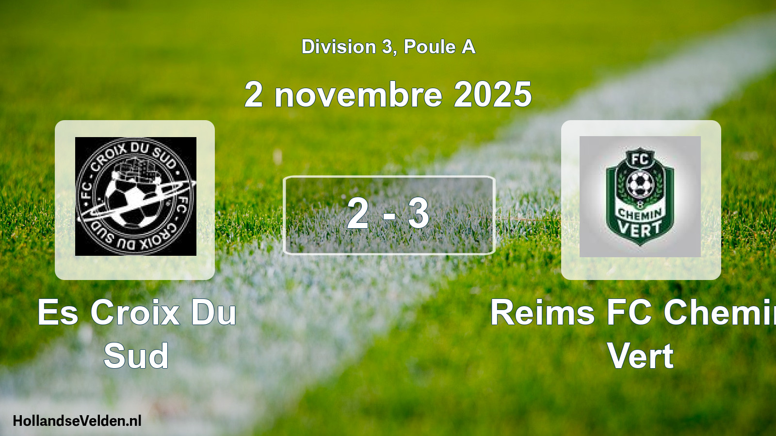 Total number of matches played: Es Croix Du Sud - Reims FC Chemin Vert 2 - 3 (2 November 2025)