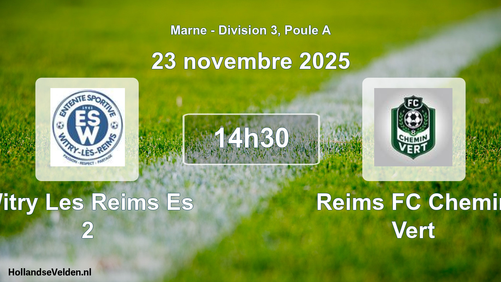 Match programmé: Witry Les Reims Es 2 - Reims FC Chemin Vert (23 novembre 2025)