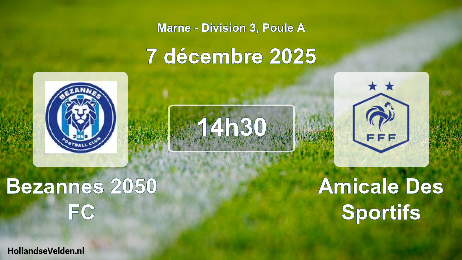 Geplande wedstrijd: Bezannes 2050 FC - Amicale Des Sportifs (7 december 2025)
