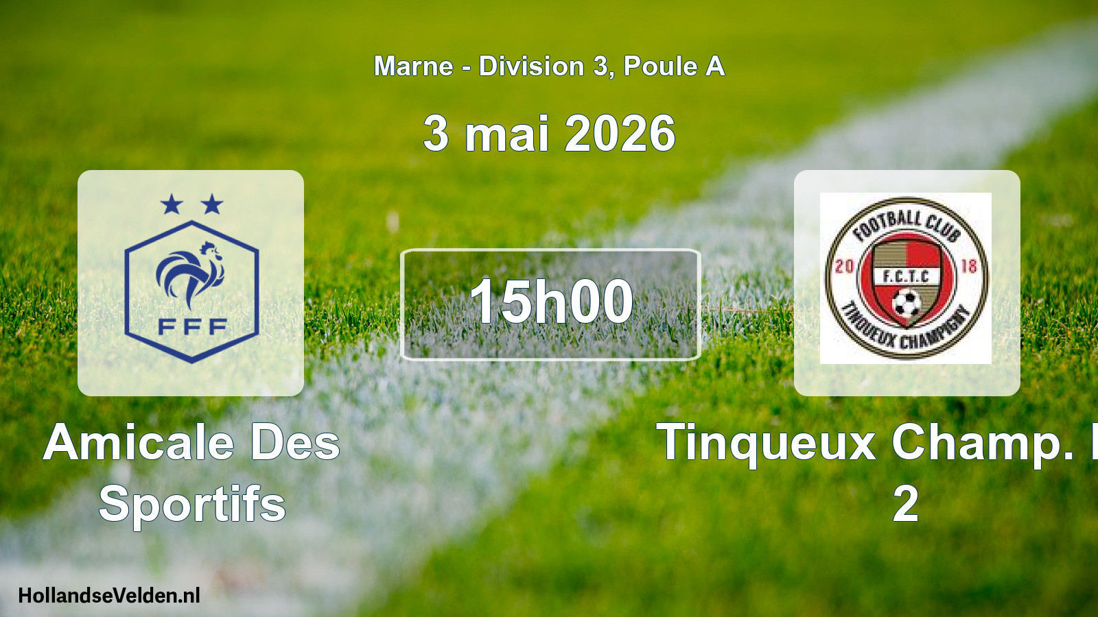 Geplande wedstrijd: Amicale Des Sportifs - Tinqueux Champ. FC 2 (3 mei 2026)
