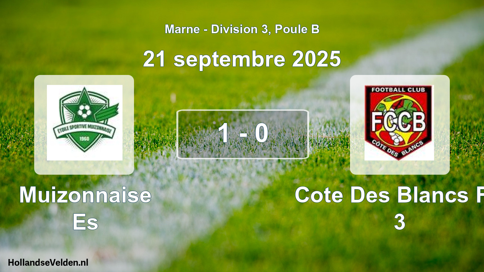 Match joué: Muizonnaise Es - Cote Des Blancs FC 3 1 - 0 (21 septembre 2025)