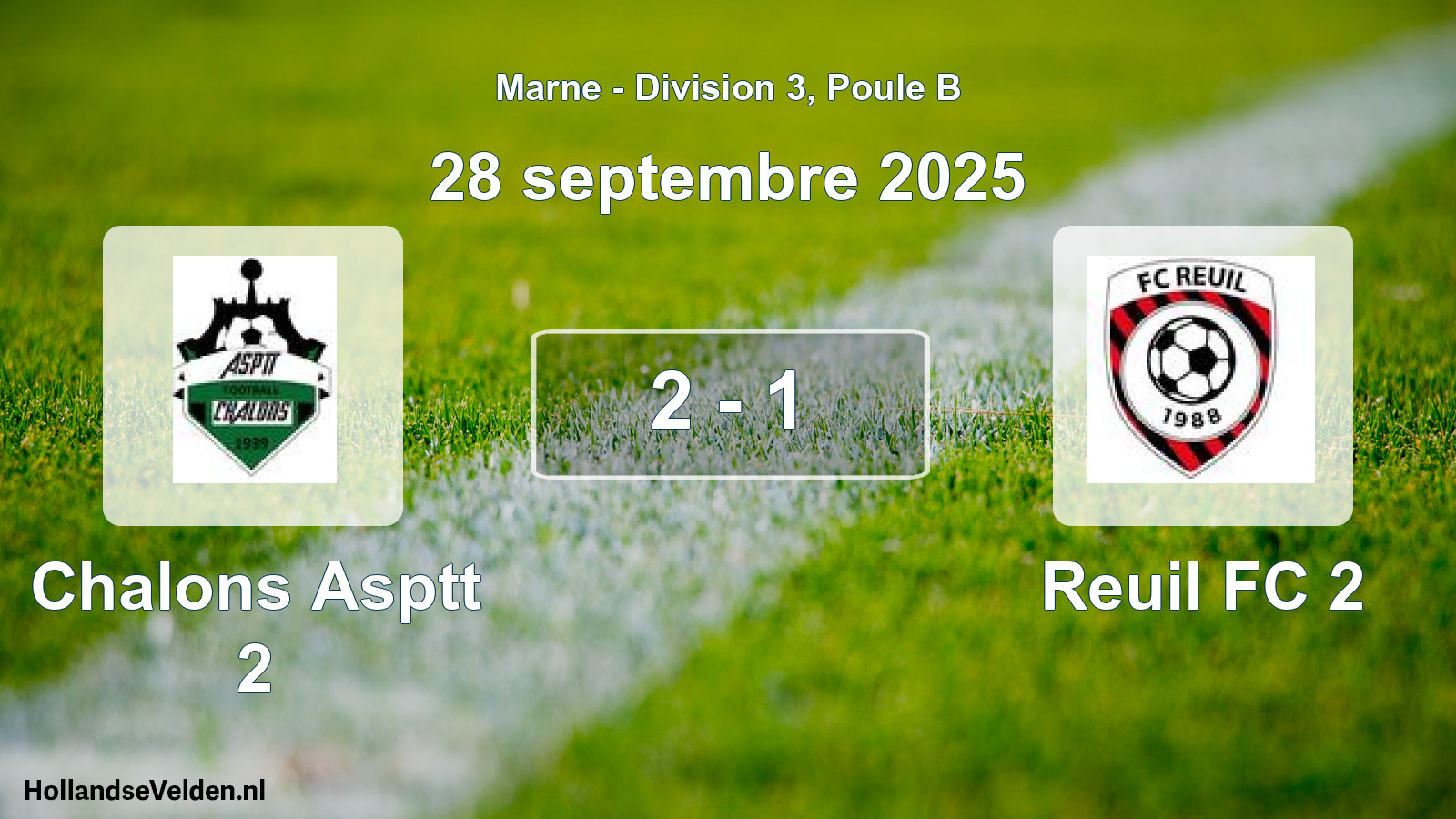 Match joué: Chalons Asptt 2 - Reuil FC 2 2 - 1 (28 septembre 2025)