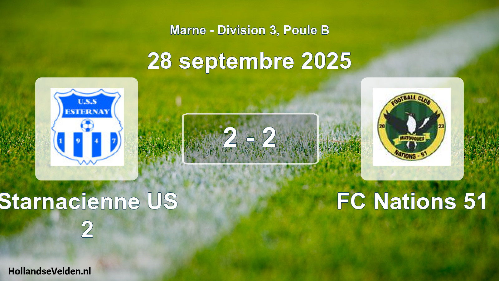 Gespeelde wedstrijd: Starnacienne US 2 - FC Nations 51 2 - 2 (28 september 2025)