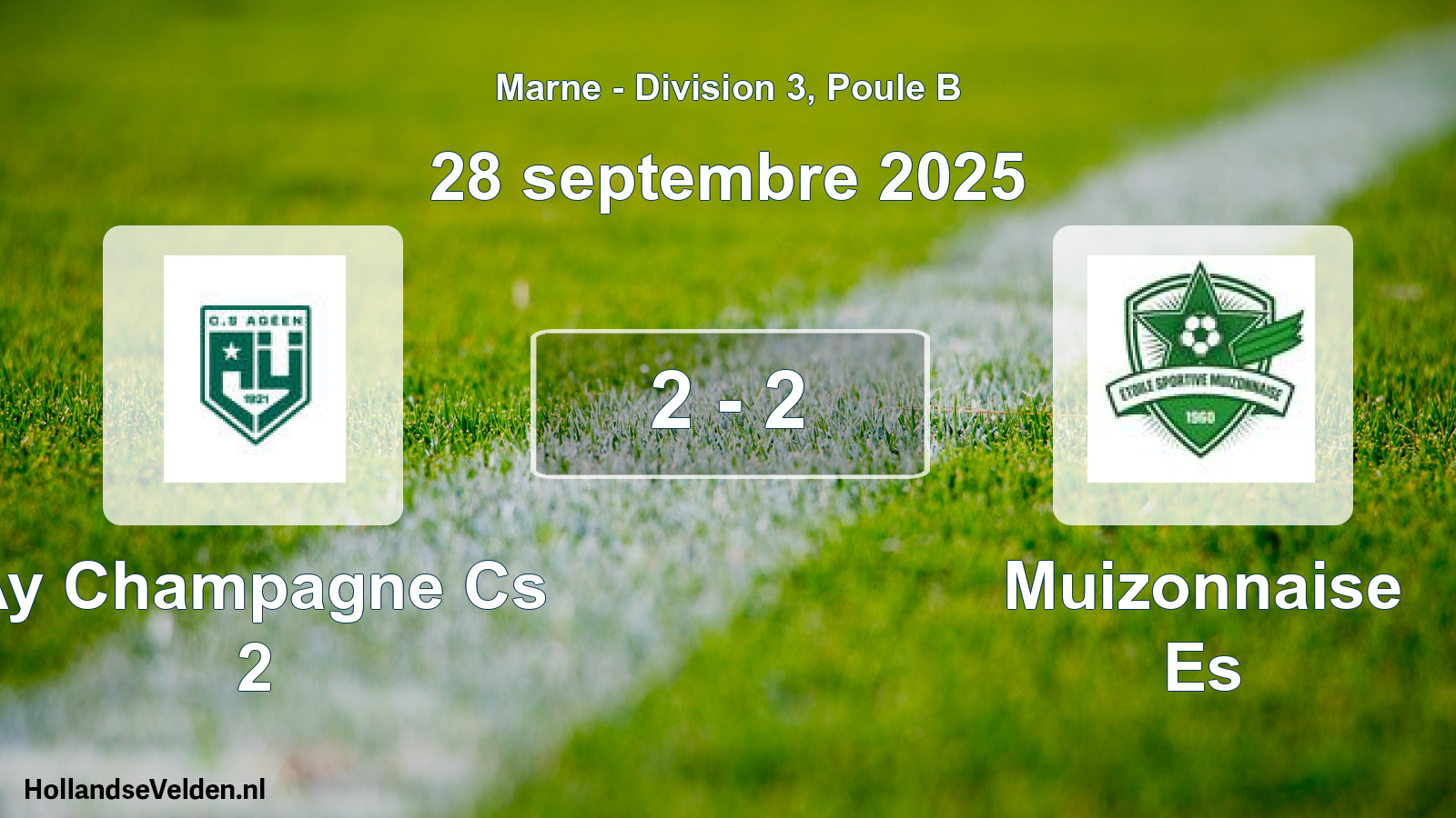 Gespeelde wedstrijd: Ay Champagne Cs 2 - Muizonnaise Es 2 - 2 (28 september 2025)