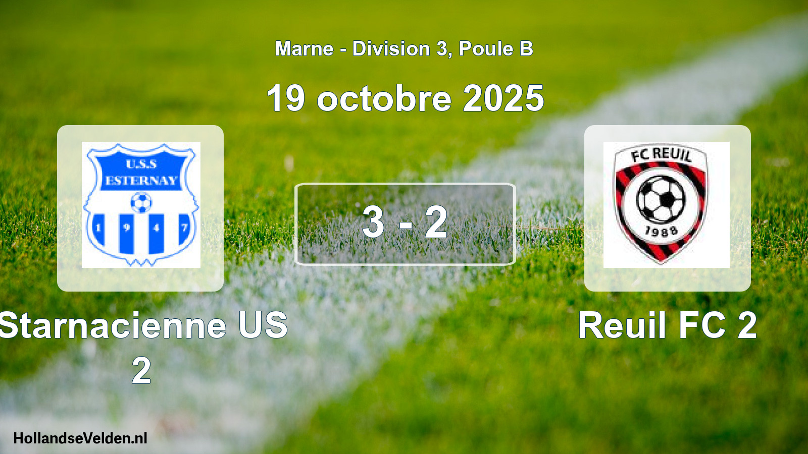Match joué: Starnacienne US 2 - Reuil FC 2 3 - 2 (19 octobre 2025)
