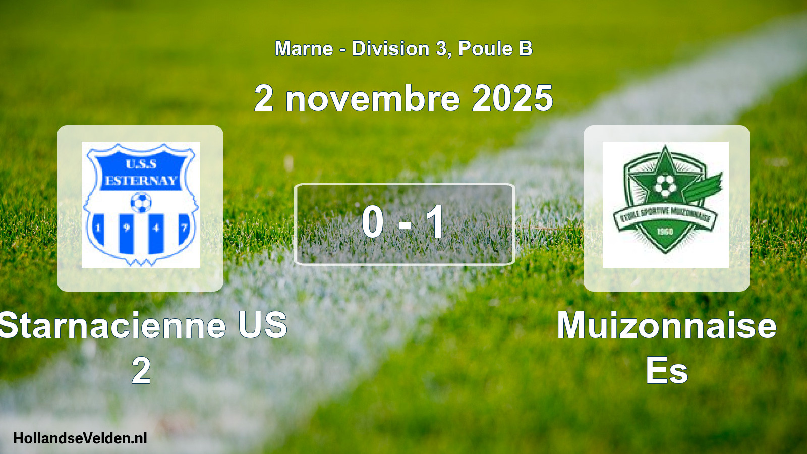 Match joué: Starnacienne US 2 - Muizonnaise Es 0 - 1 (2 novembre 2025)