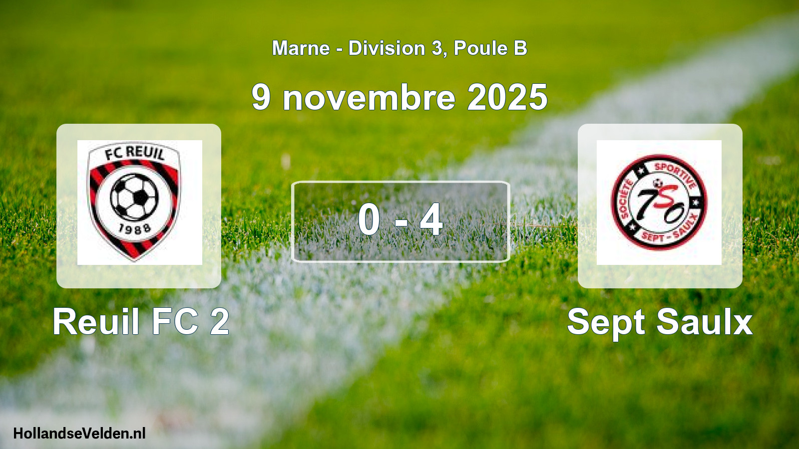 Total number of matches played: Reuil FC 2 - Sept Saulx 0 - 4 (9 November 2025)