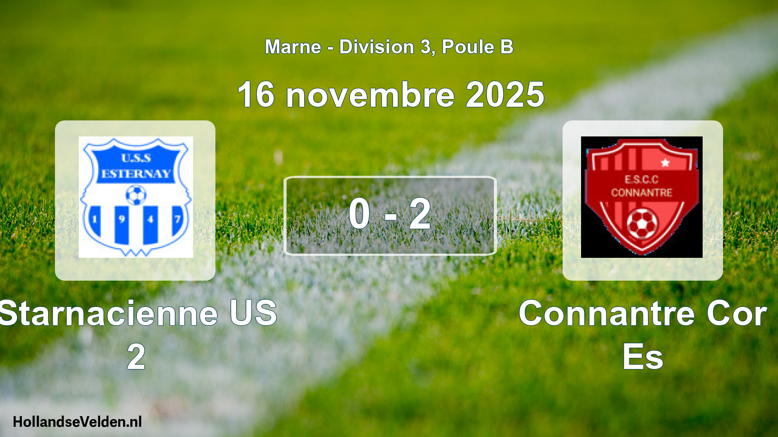 Match joué: Starnacienne US 2 - Connantre Cor Es 0 - 2 (16 novembre 2025)
