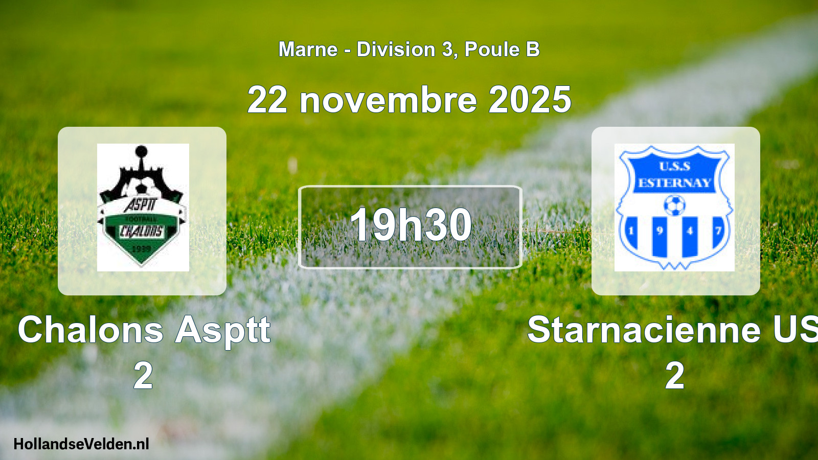Match programmé: Chalons Asptt 2 - Starnacienne US 2 (22 novembre 2025)