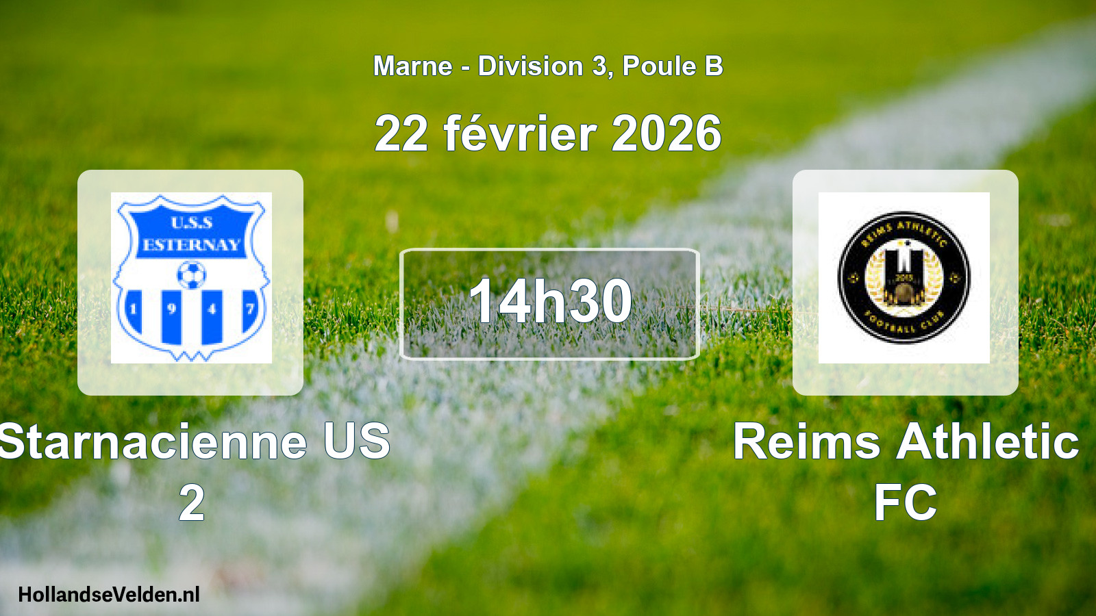 Match programmé: Starnacienne US 2 - Reims Athletic FC (22 février 2026)