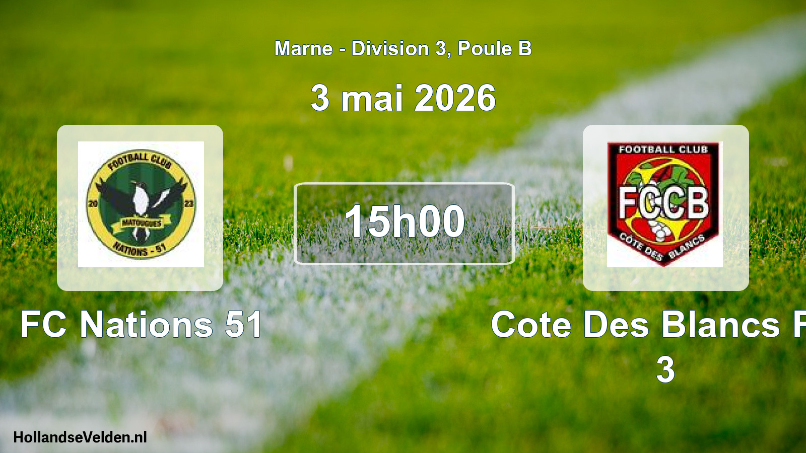 Scheduled Match: FC Nations 51 - Cote Des Blancs FC 3 (3 May 2026)