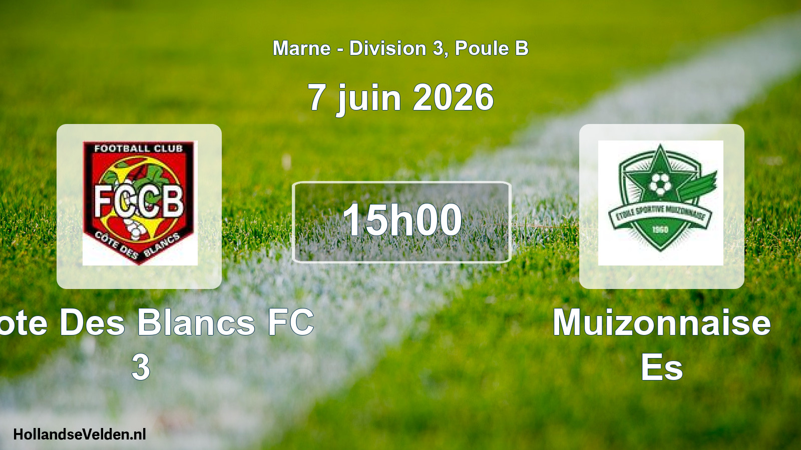 Geplande wedstrijd: Cote Des Blancs FC 3 - Muizonnaise Es (7 juni 2026)