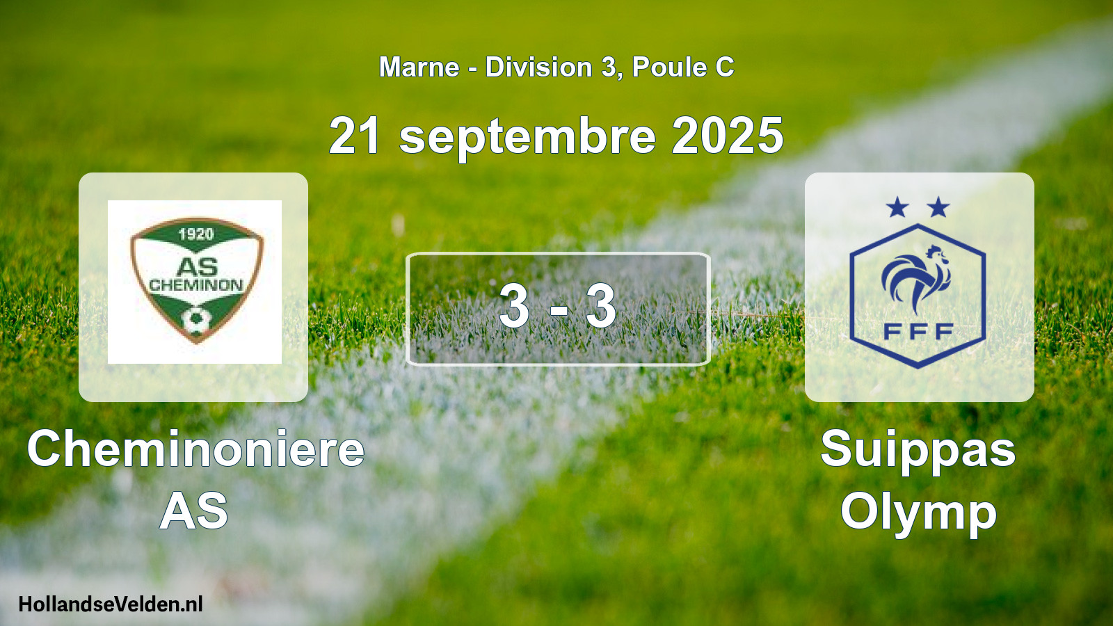 Match joué: Cheminoniere AS - Suippas Olymp 3 - 3 (21 septembre 2025)