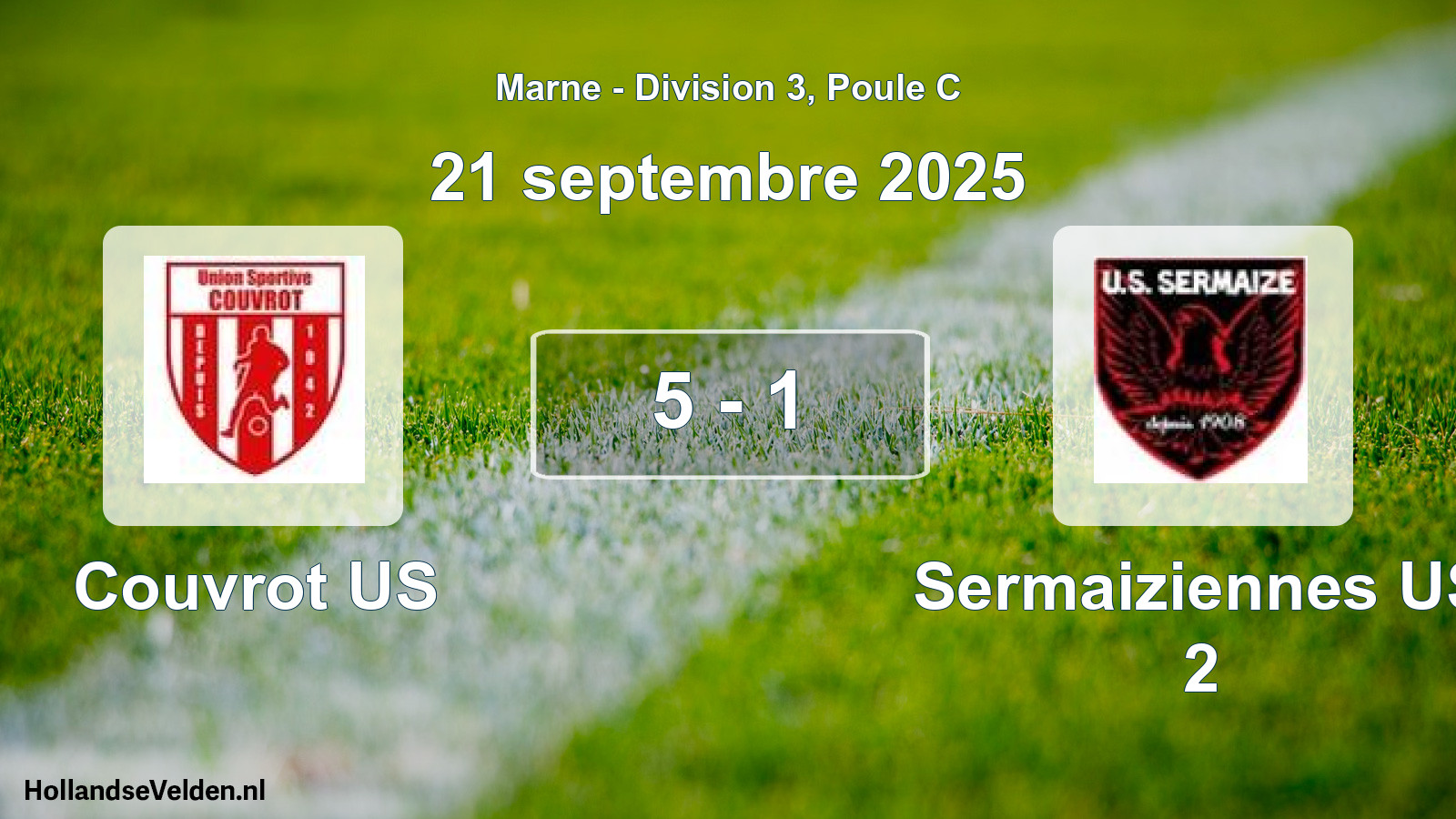 Match joué: Couvrot US - Sermaiziennes US 2 5 - 1 (21 septembre 2025)
