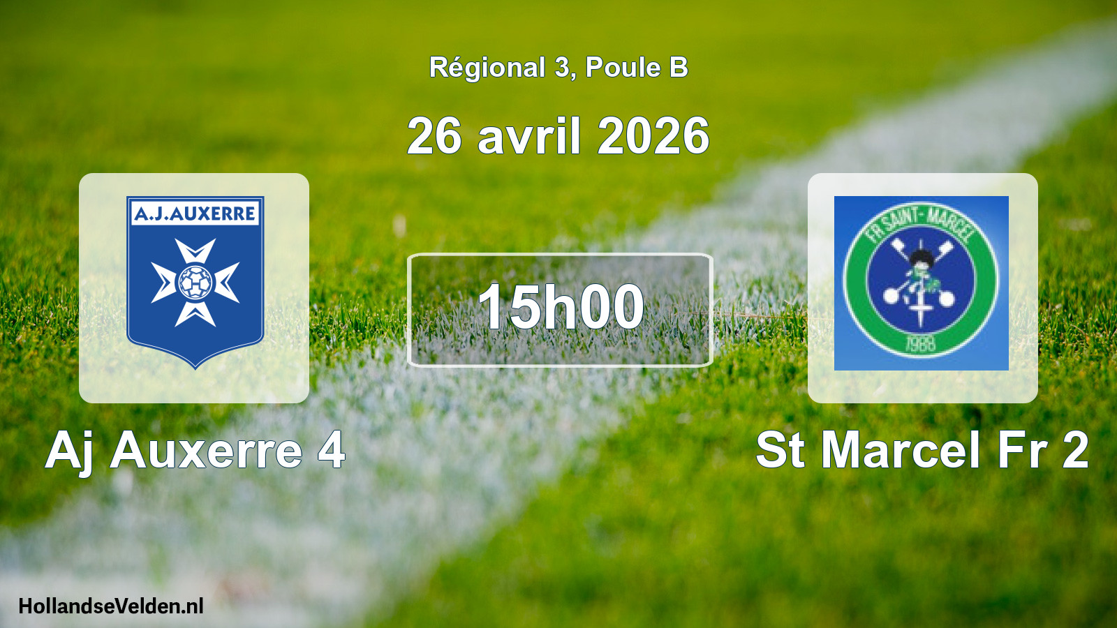 Geplande wedstrijd: Aj Auxerre 4 - St Marcel Fr 2 (26 april 2026)