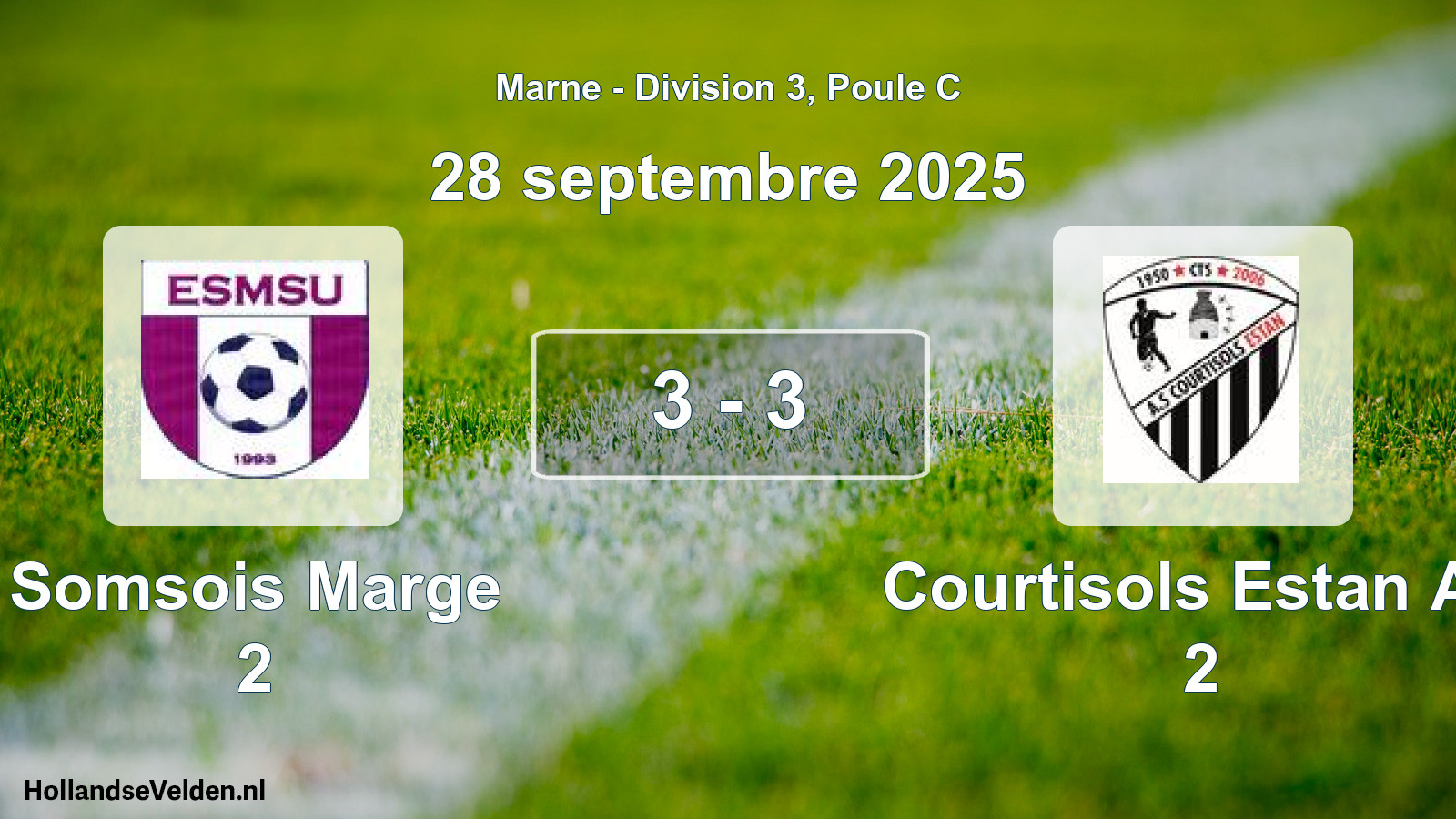 Match joué: Somsois Marge 2 - Courtisols Estan AS 2 3 - 3 (28 septembre 2025)