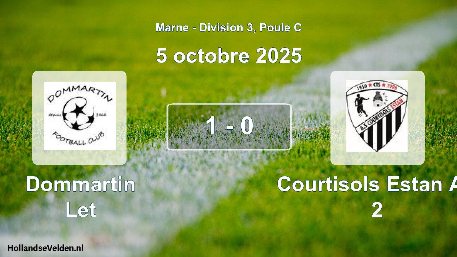 Match joué: Dommartin Let - Courtisols Estan AS 2 1 - 0 (5 octobre 2025)