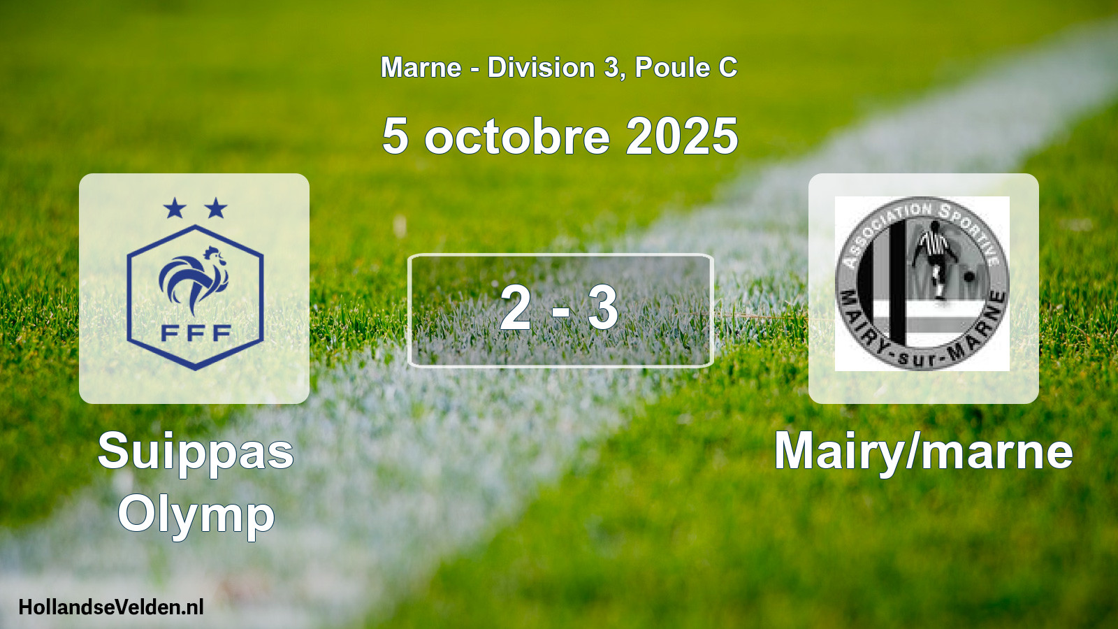 Total number of matches played: Suippas Olymp - Mairy/marne 2 - 3 (5 October 2025)