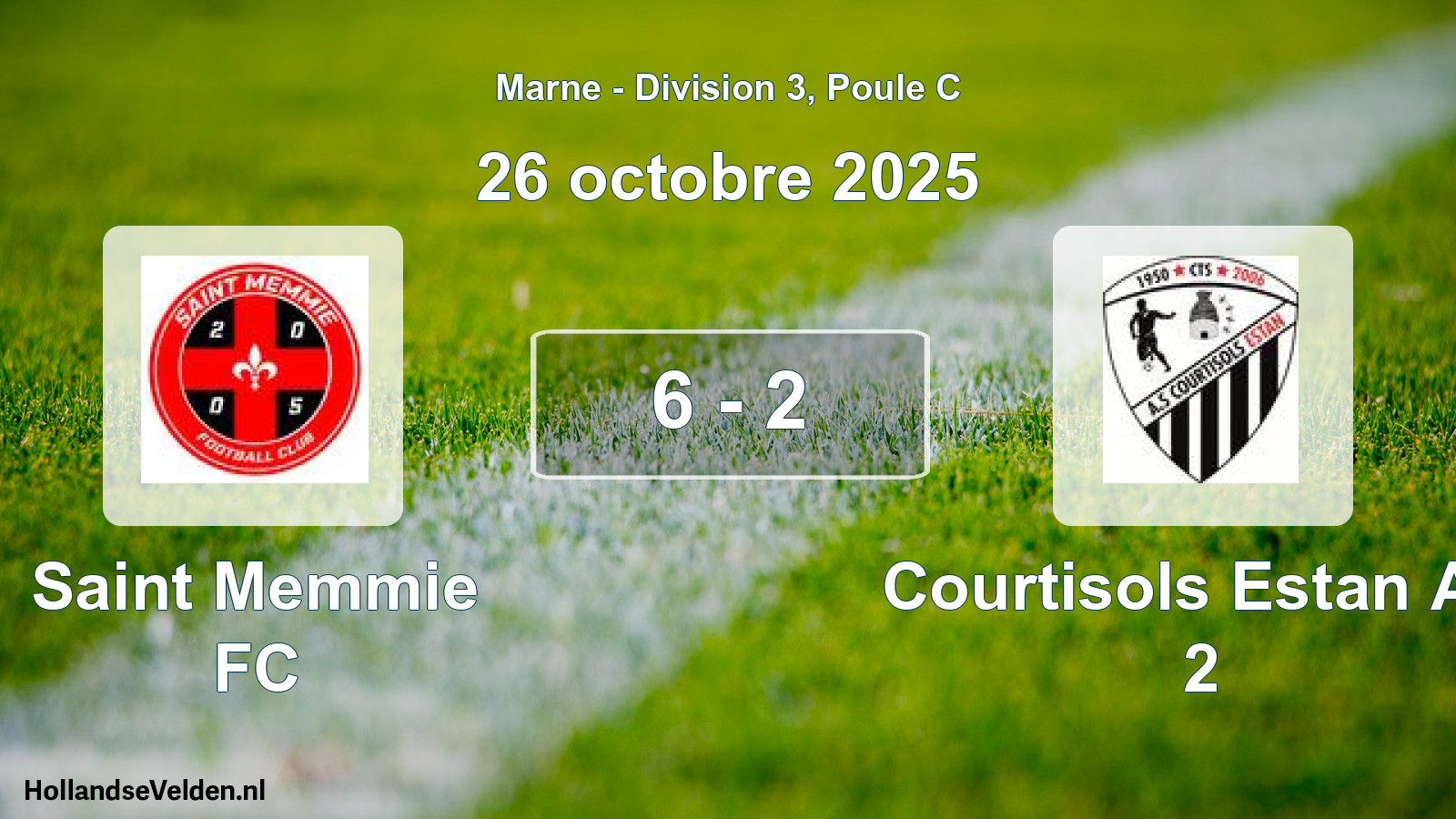 Gespeelde wedstrijd: Saint Memmie FC - Courtisols Estan AS 2 6 - 2 (26 oktober 2025)