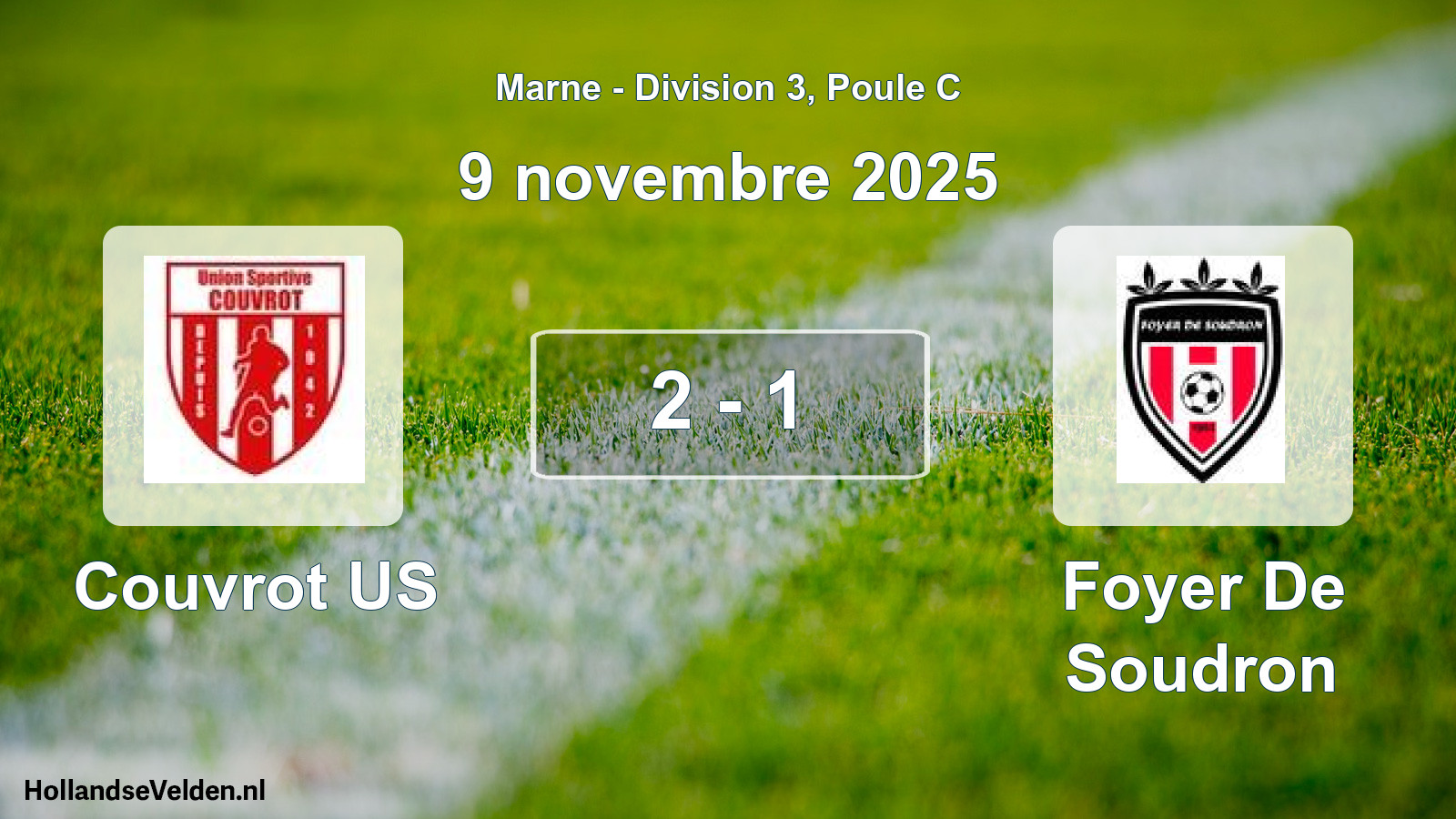 Total number of matches played: Couvrot US - Foyer De Soudron 2 - 1 (9 November 2025)