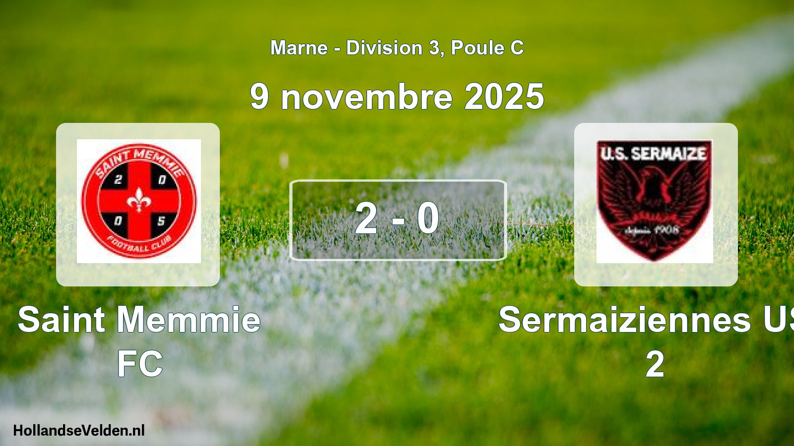 Match joué: Saint Memmie FC - Sermaiziennes US 2 2 - 0 (9 novembre 2025)