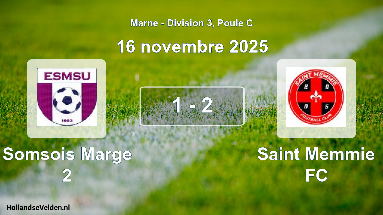 Match joué: Somsois Marge 2 - Saint Memmie FC 1 - 2 (16 novembre 2025)