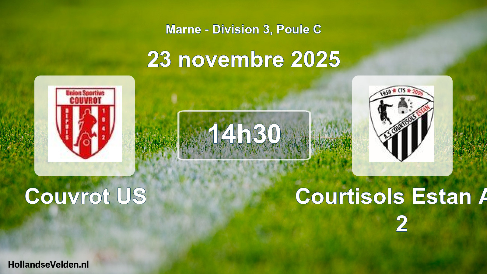Match programmé: Couvrot US - Courtisols Estan AS 2 (23 novembre 2025)