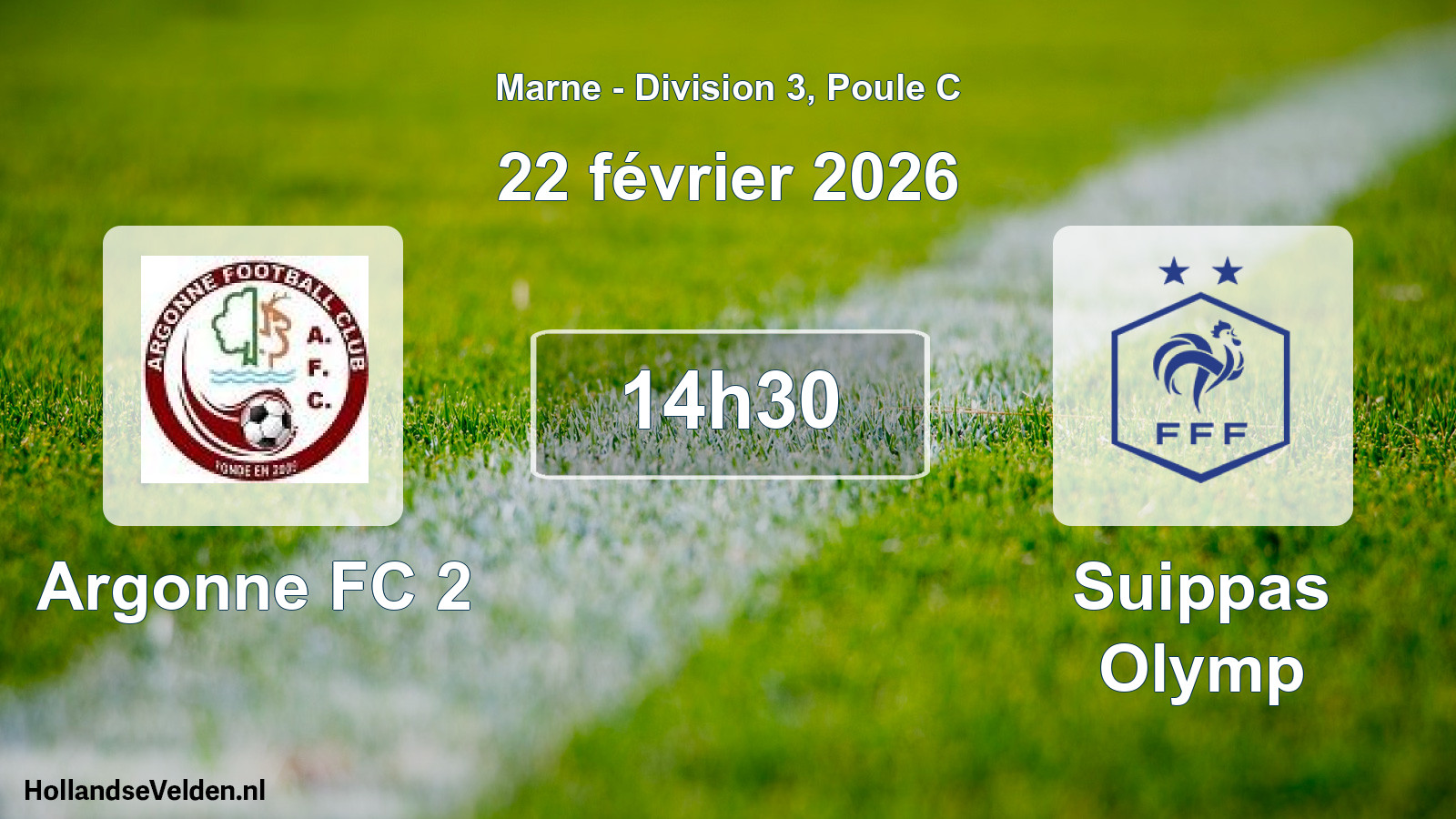 Scheduled Match: Argonne FC 2 - Suippas Olymp (22 February 2026)