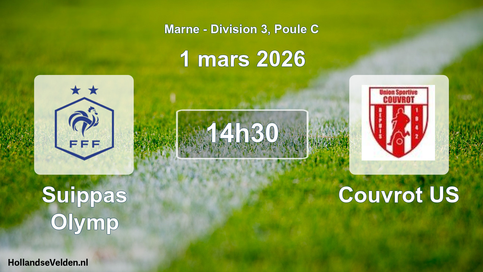 Match programmé: Suippas Olymp - Couvrot US (1 mars 2026)