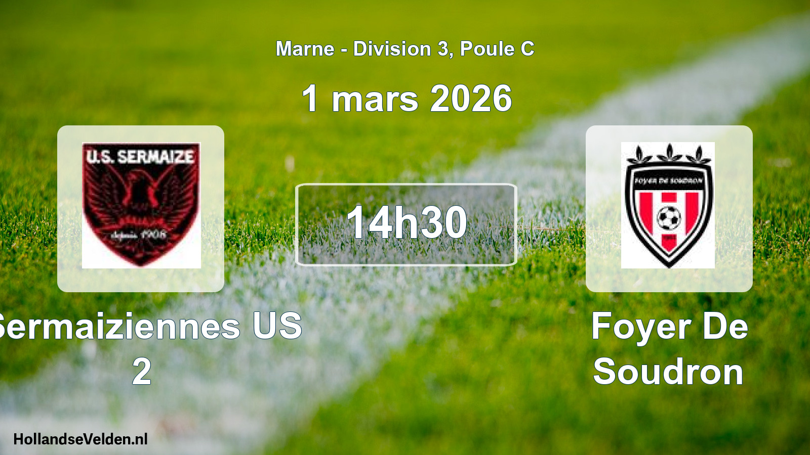 Match programmé: Sermaiziennes US 2 - Foyer De Soudron (1 mars 2026)