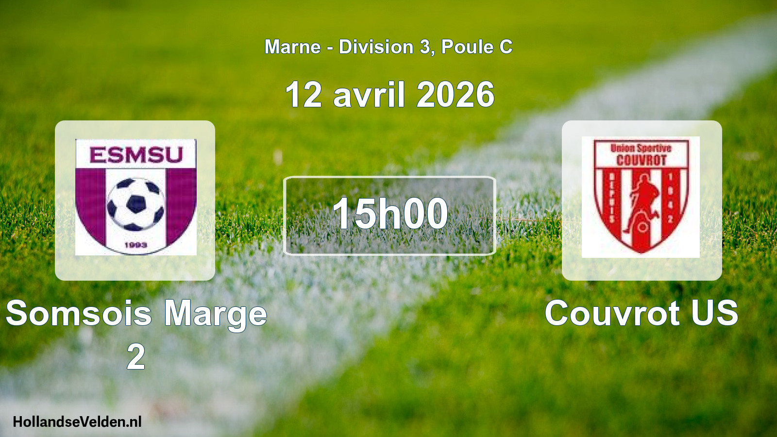 Match programmé: Somsois Marge 2 - Couvrot US (12 avril 2026)