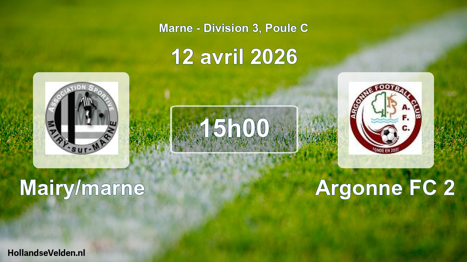 Geplande wedstrijd: Mairy/marne - Argonne FC 2 (12 april 2026)