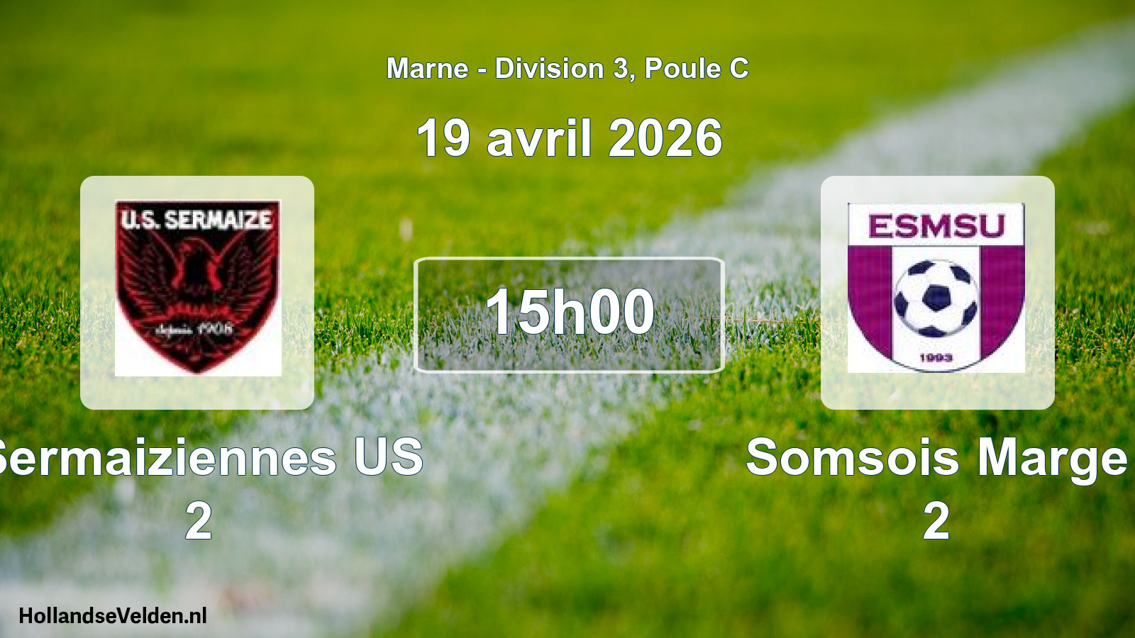 Match programmé: Sermaiziennes US 2 - Somsois Marge 2 (19 avril 2026)