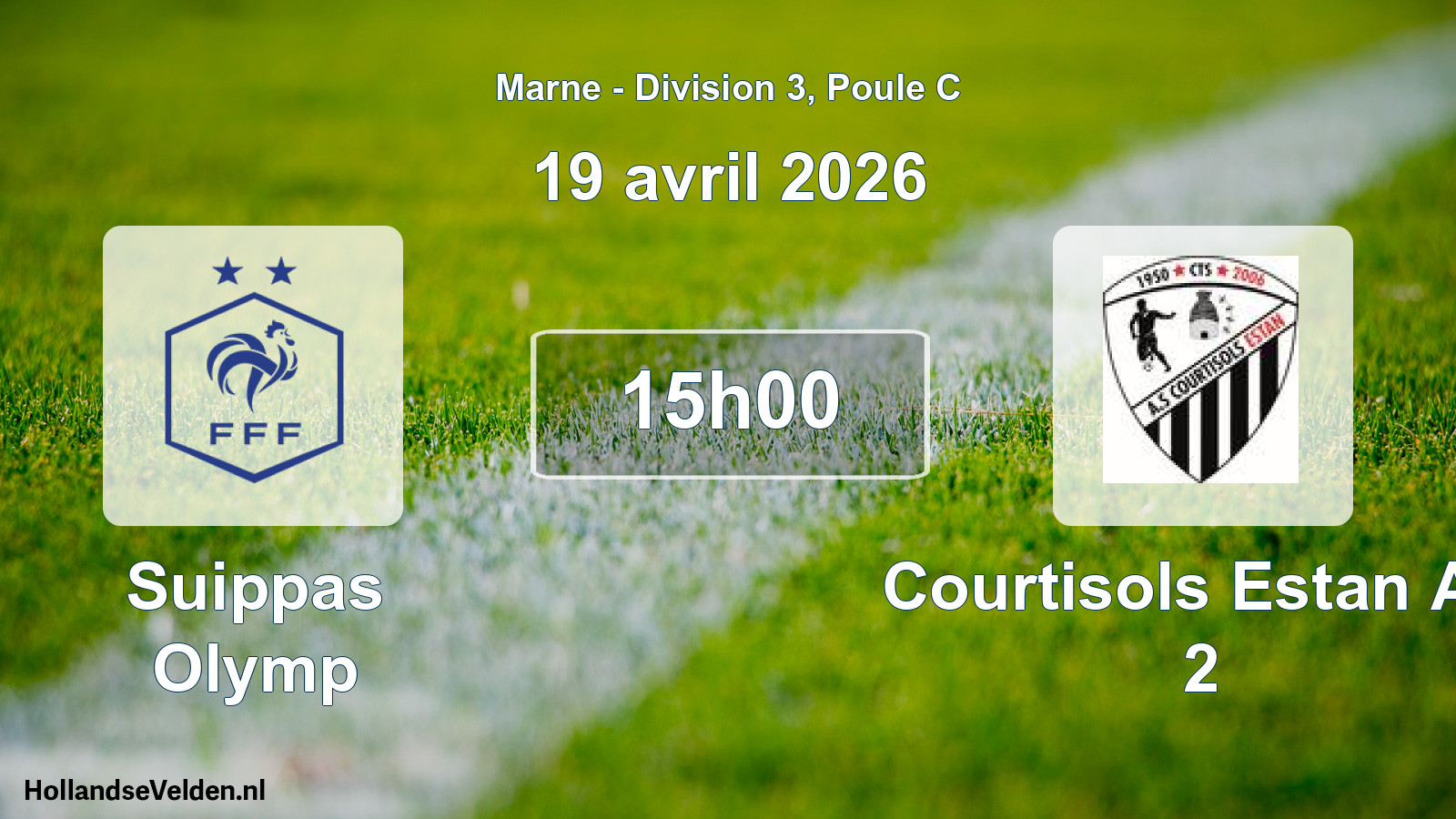 Geplande wedstrijd: Suippas Olymp - Courtisols Estan AS 2 (19 april 2026)