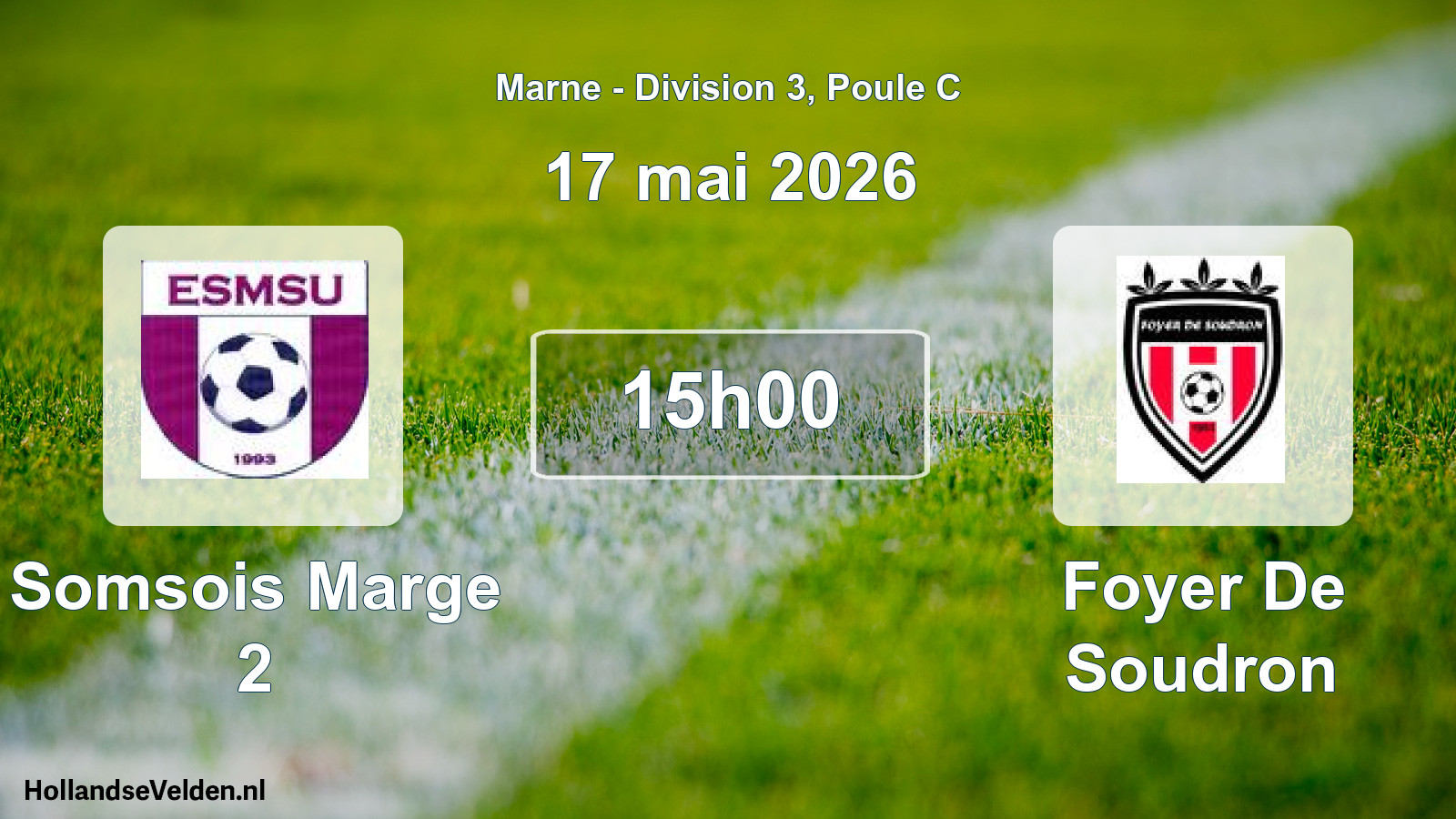 Match programmé: Somsois Marge 2 - Foyer De Soudron (17 mai 2026)